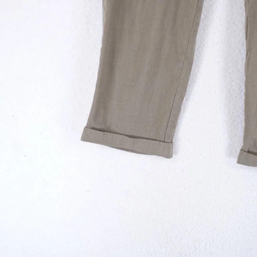 Zanella Nordstrom Bennett Tan Tweed‎ Wool Herringbone Mid Rise Dress Pants 34/29